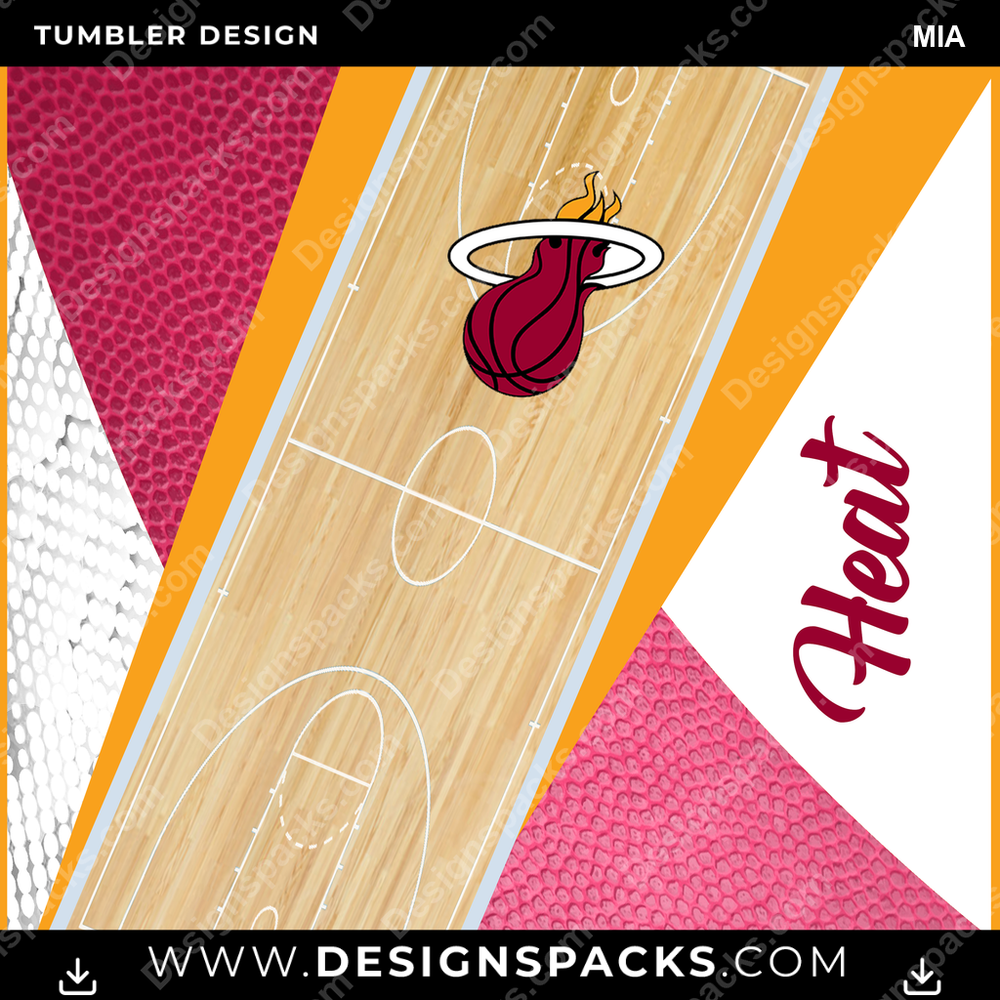 Basketball Court MIA Tumbler Digital Wrap Design