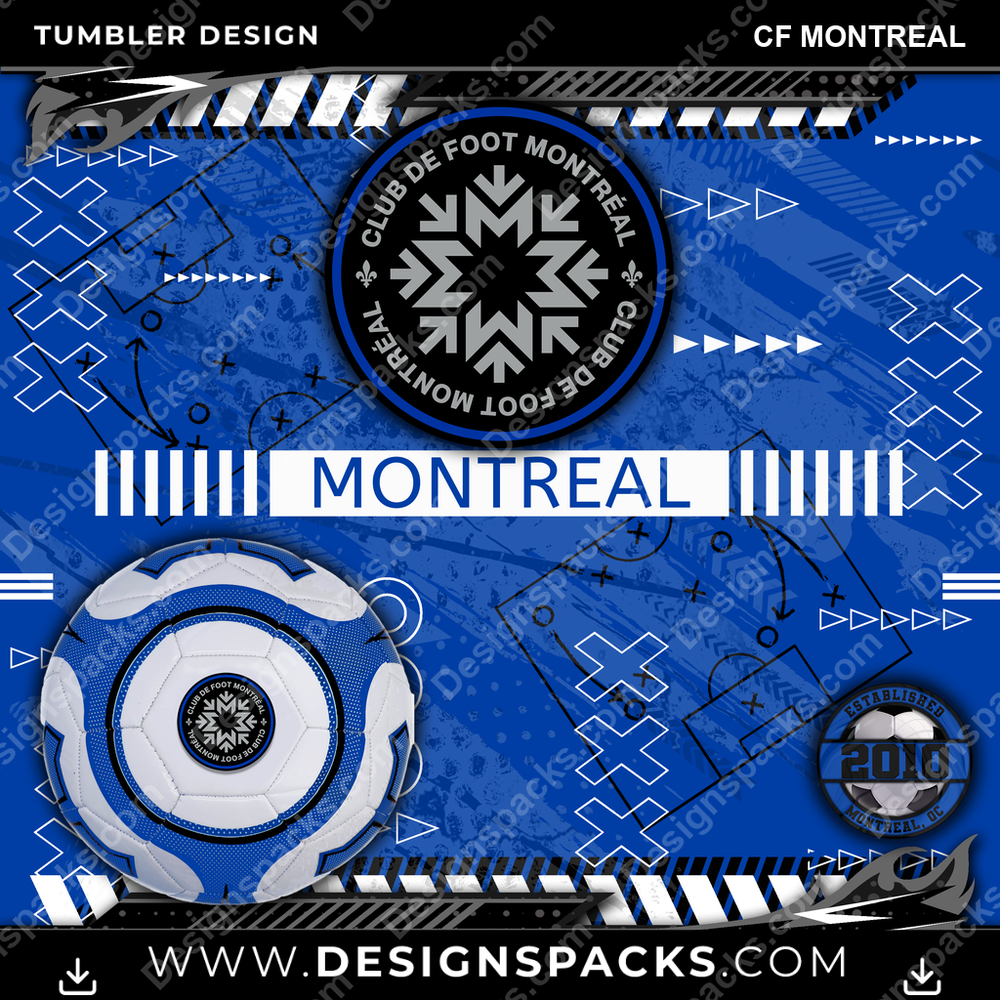 Soccer Xs & Os CF Montreal Tumbler Digital Wrap Design