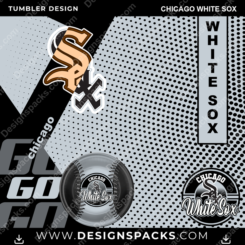 Baseball GO Chicago White Sox Tumbler Digital Wrap Design