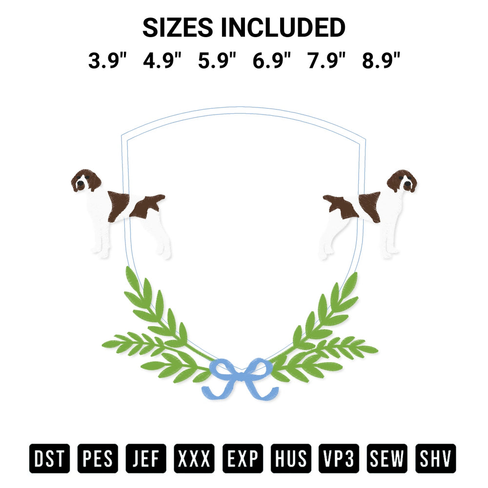 Elevate your next project with our Shorthaired Pointer Dog Frame Embroidery Design embroidery file. Shop high-quality digital patterns instantly at Designspacks.com. Available sizes: 3.9", 4.9", 5.9", 6.9", 7.9", 8.9".