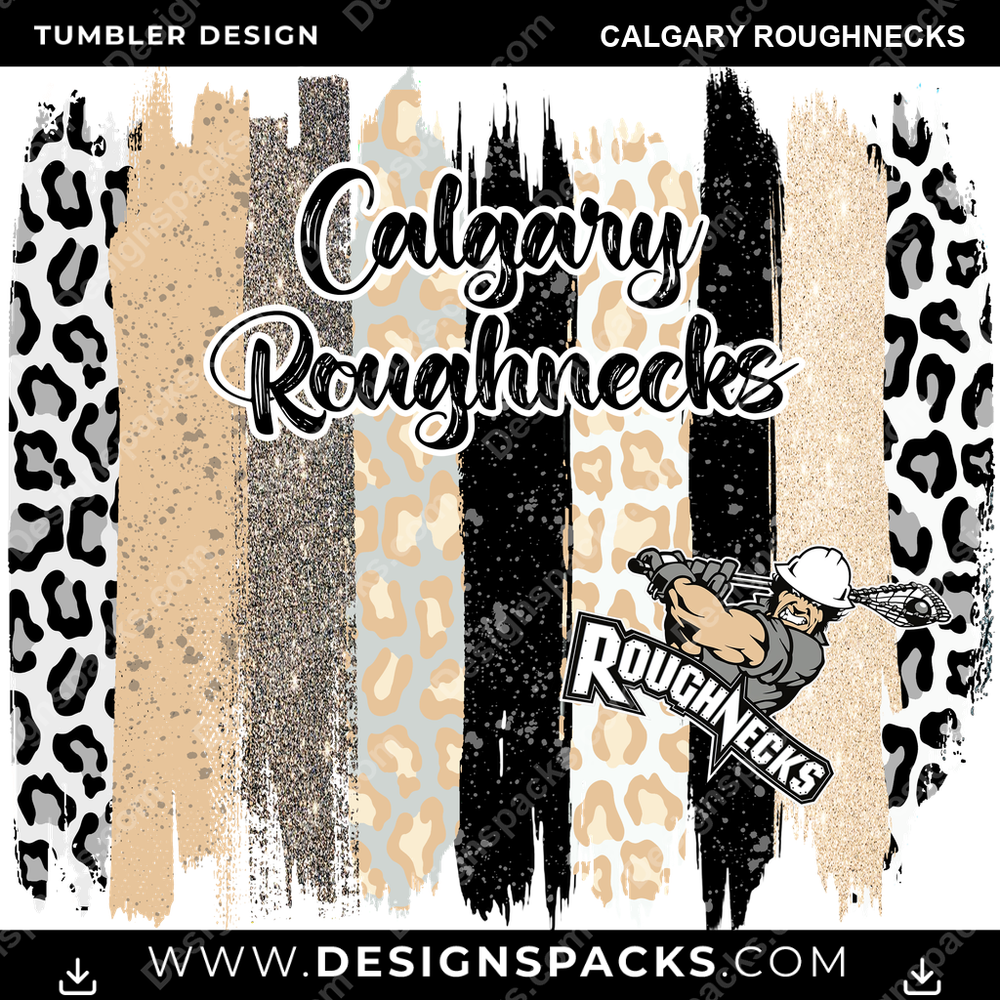 Lacrosse Brush Strokes Calgary Roughnecks Tumbler Digital Wrap Design