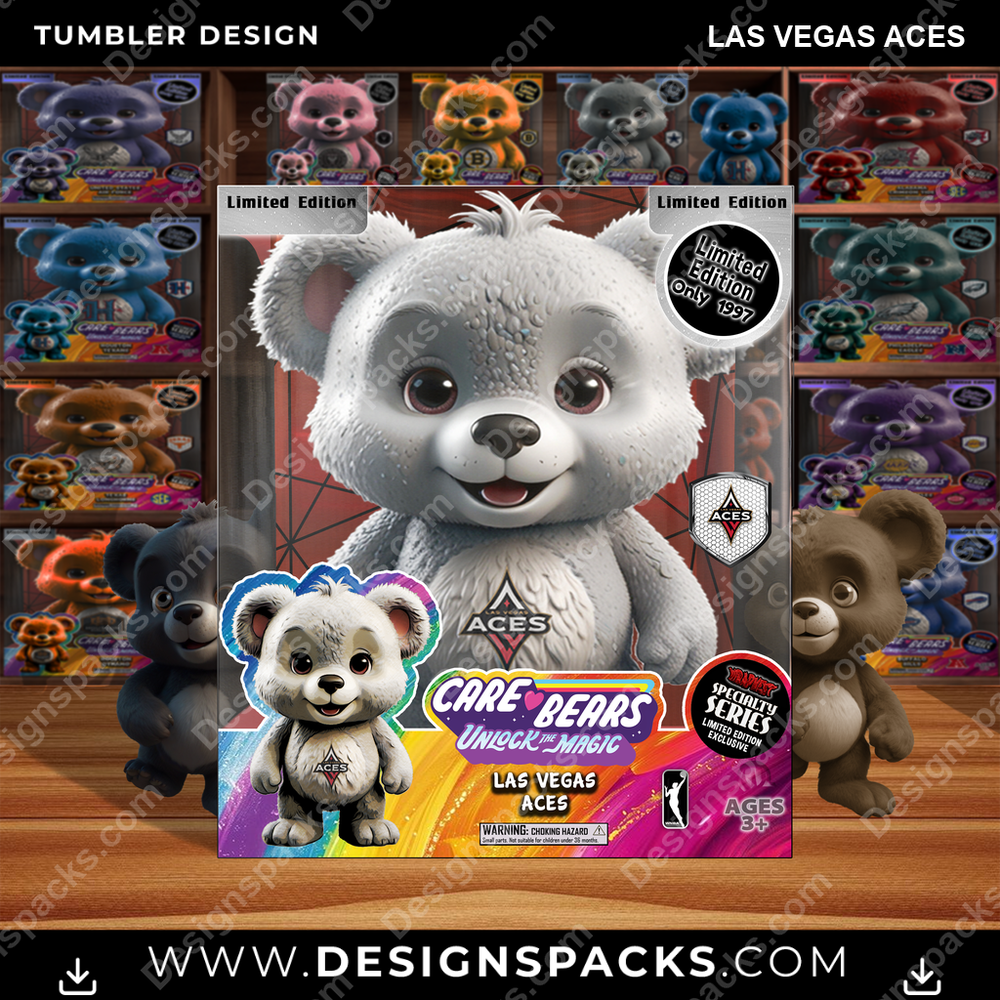 Basketball Care Bear Box Las Vegas Aces NBA Basketball Tumbler Digital Wrap Design Download
