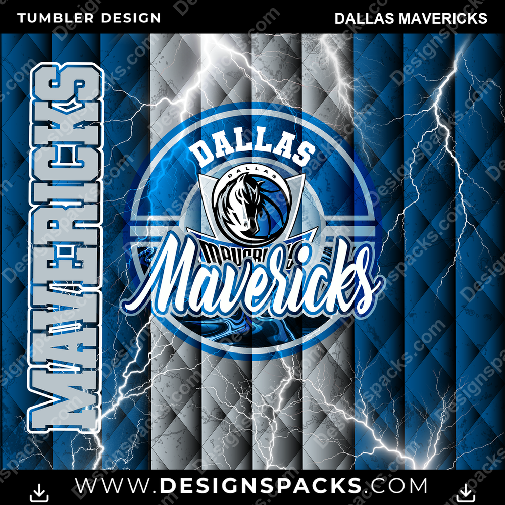 Basketball Diamond Dallas Mavericks Tumbler Digital Wrap Design