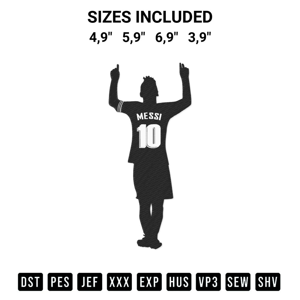 Elevate your next project with our Lionel Messi The Goat M10 World Cup 2022 Trending Embroidery Design embroidery file. Shop high-quality digital patterns instantly at Designspacks.com. Available sizes: 4,9", 5,9", 6,9", 3,9".