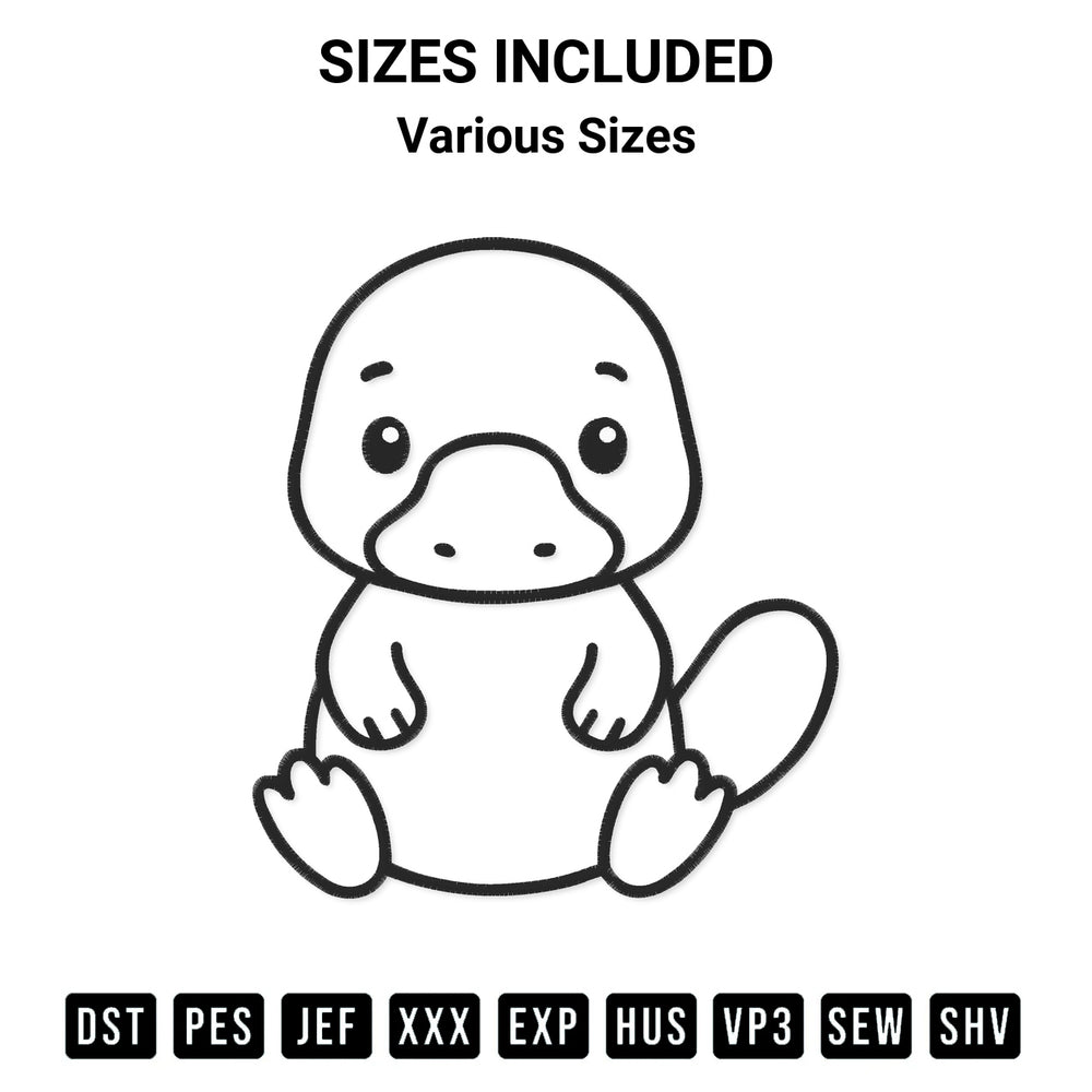 Shop the Platypus Applique Embroidery Design machine embroidery pattern at Designspacks.com. Beautifully digitized for flawless stitching on any fabric. Available sizes: Various Sizes.