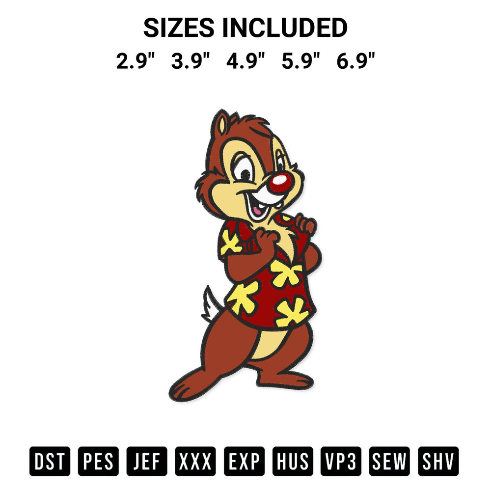 Shop the Dale Disney Embroidery Design machine embroidery pattern at Designspacks.com. Beautifully digitized for flawless stitching on any fabric. Available sizes: 2.9", 3.9", 4.9", 5.9", 6.9".