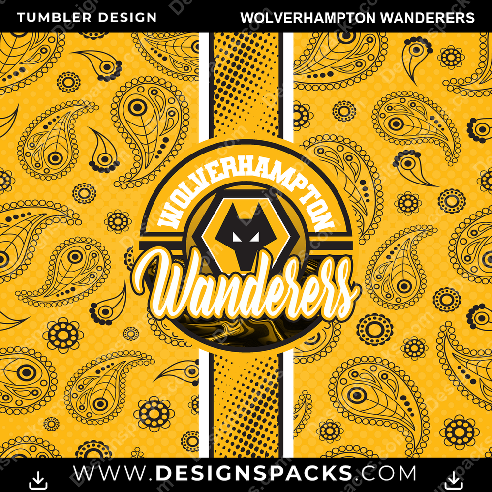 Soccer UK Handkerchief Wolverhampton Wanderers Tumbler Digital Wrap Design