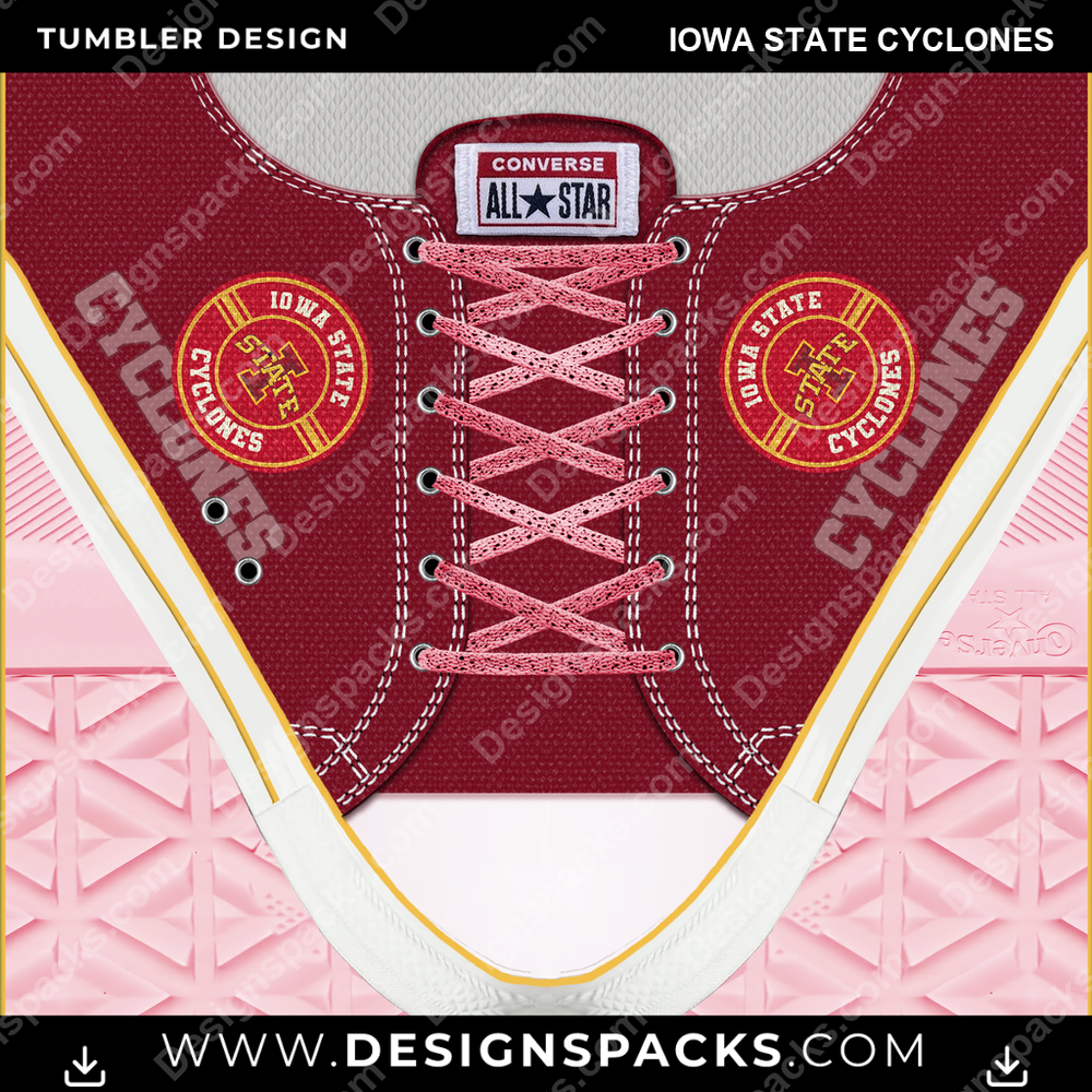 College Sport Converse Iowa State Cyclones NCAA College Sport Tumbler Digital Wrap Design Download
