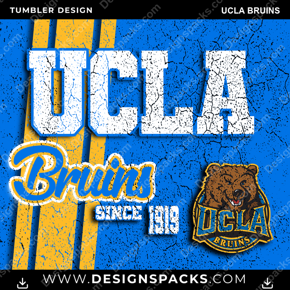 College Sport Grunge UCLA Bruins NCAA College Sport Tumbler Digital Wrap Design Download