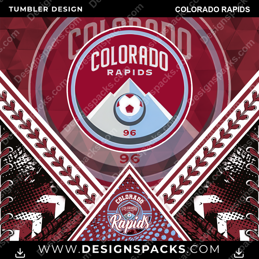 Soccer Diamond Colorado Rapids Tumbler Digital Wrap Design