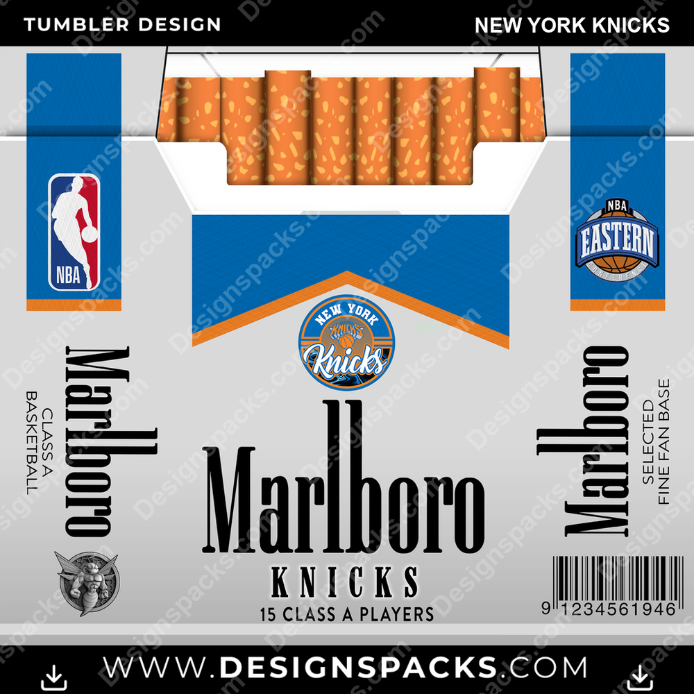 Basketball Marlboro New York Knicks NBA Basketball Tumbler Digital Wrap Design Download