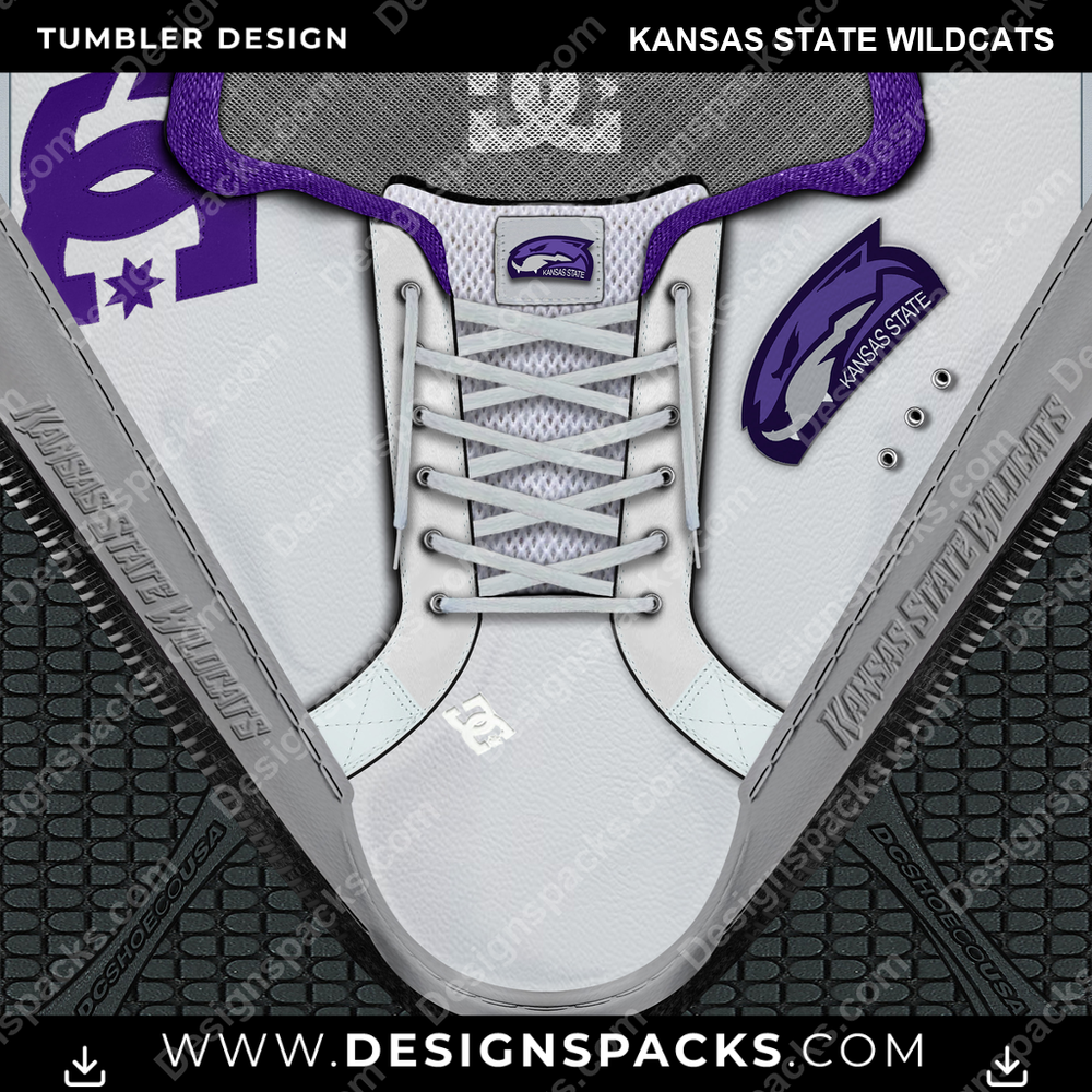 College Sport DC Sneaker Kansas State Wildcats NCAA College Sport Tumbler Digital Wrap Design Download