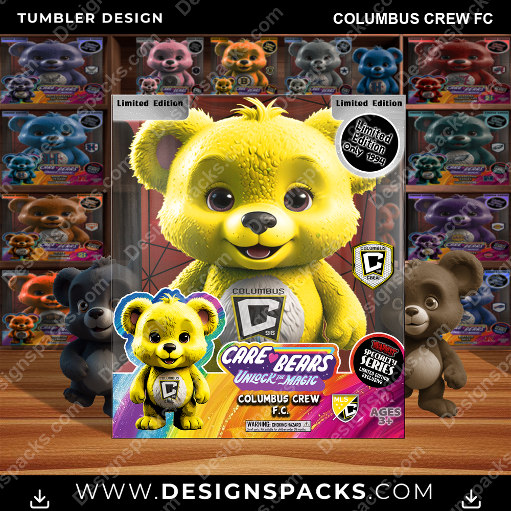 Soccer Care Bear Box Columbus Crew FC MLS Soccer Tumbler Digital Wrap Design Download