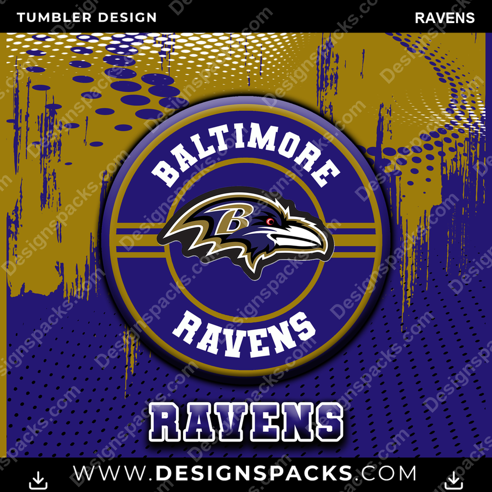 Football Dot Logo Ravens Tumbler Digital Wrap Design