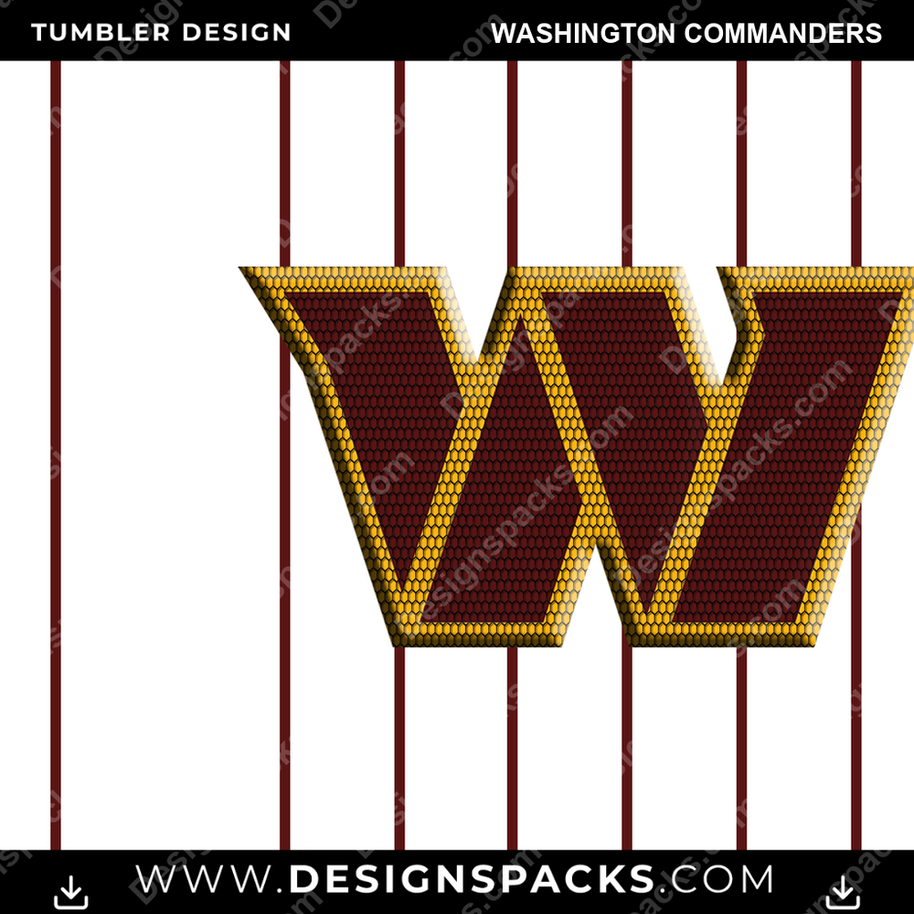 Football Honeycomb Logo Washington Commanders Tumbler Digital Wrap Design