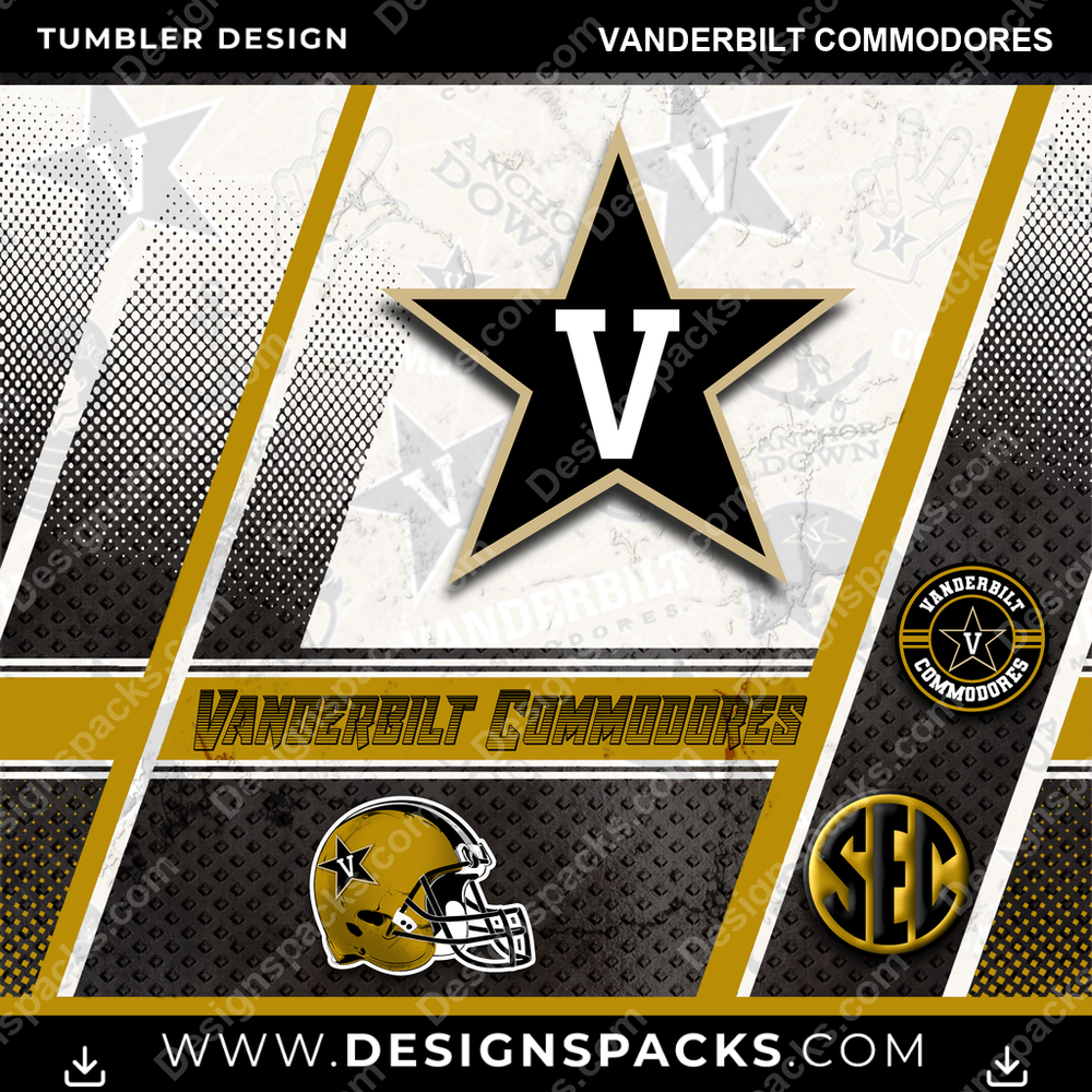 College Sport Sports Vanderbilt Commodores NCAA College Sport Tumbler Digital Wrap Design Download