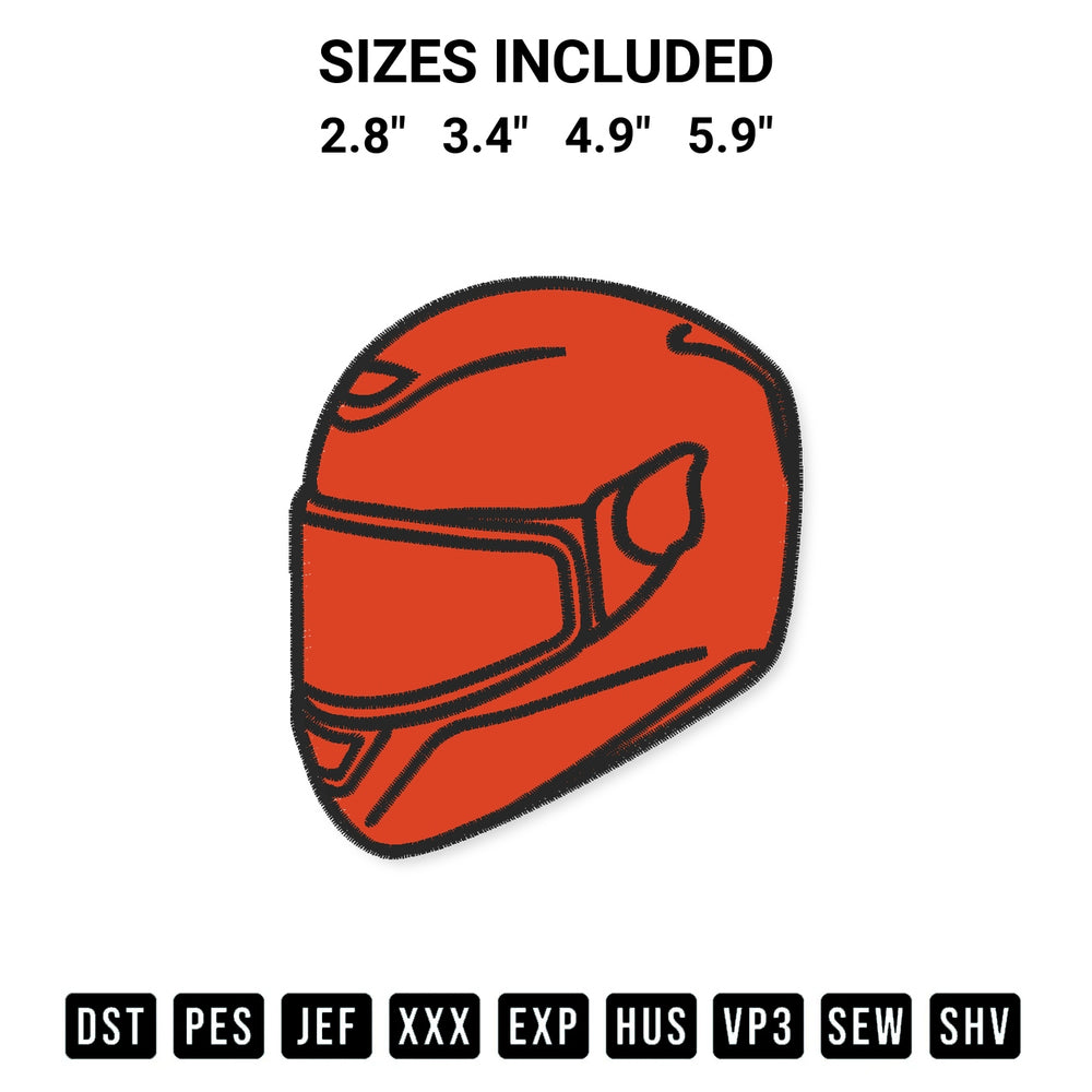 Transform your fabrics with the Motorcycle Helmet Embroidery Design embroidery design. Instant access to premium digitized patterns at Designspacks.com. Available sizes: 2.8", 3.4", 4.9", 5.9".