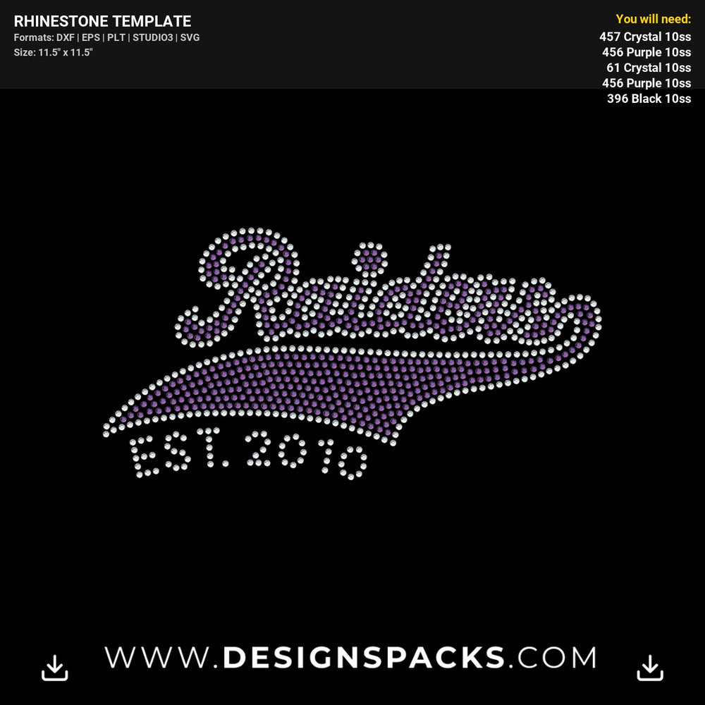 Raiders Script Logo Rhinestone Digital Template