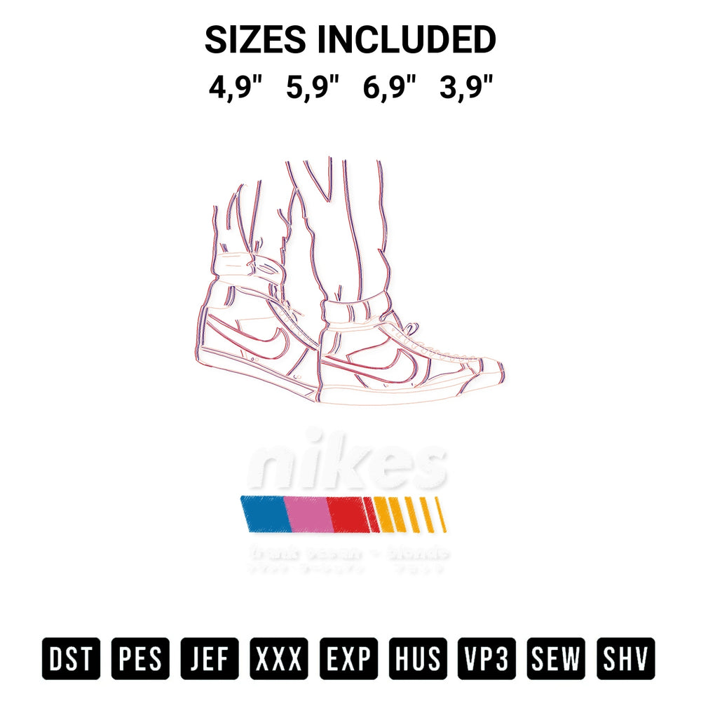 Elevate your next project with our Nikes Frank Ocean Blonde Music Video Logo Embroidery Design embroidery file. Shop high-quality digital patterns instantly at Designspacks.com. Available sizes: 4,9", 5,9", 6,9", 3,9".