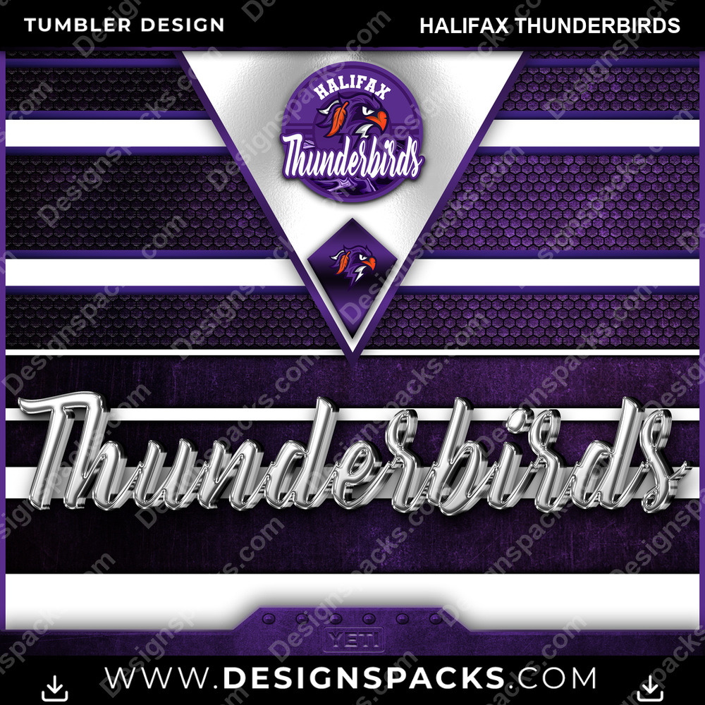 Lacrosse YETI Halifax Thunderbirds Tumbler Digital Wrap Design