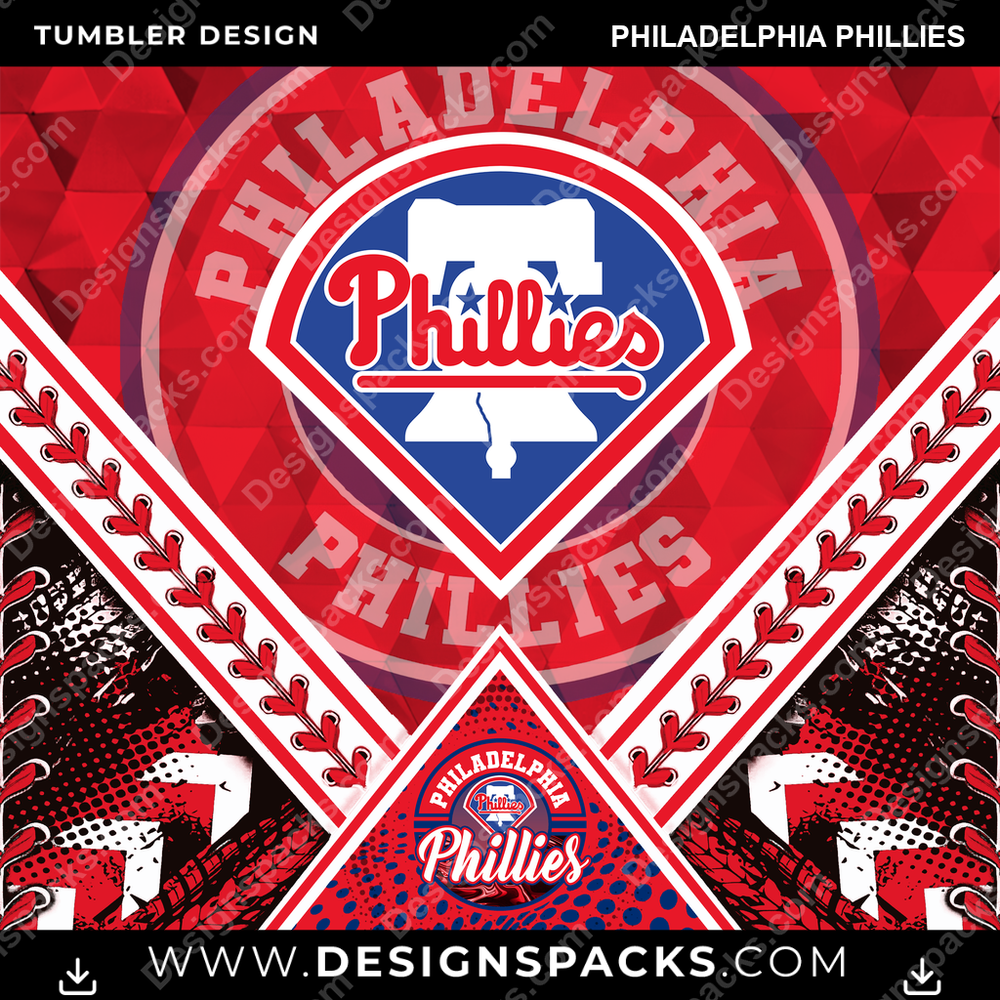 Baseball Diamond Philadelphia Phillies Tumbler Digital Wrap Design