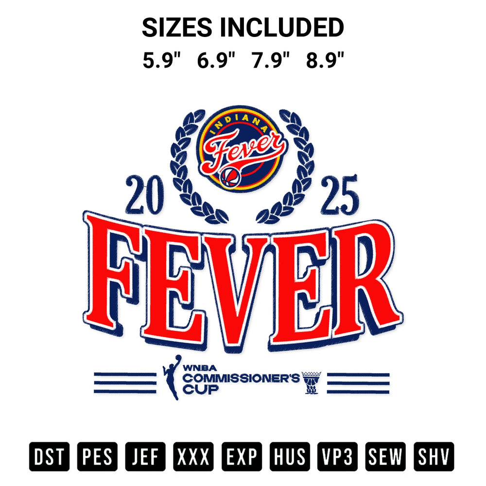 Create amazing crafts with the Indiana Fever Win 2025 Wnba Embroidery Design embroidery file. High-quality digital download from Designspacks.com, perfect for beginners and pros. Available sizes: 5.9", 6.9", 7.9", 8.9".