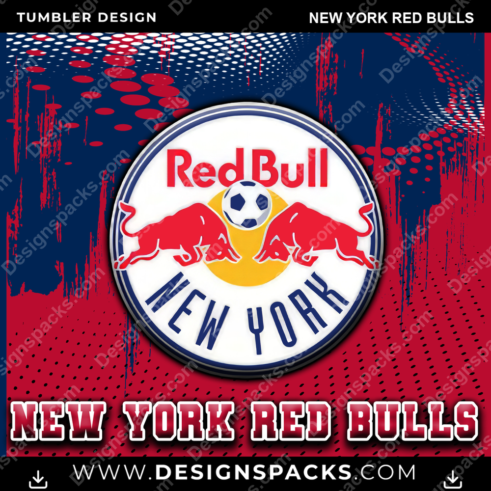 US Soccer Dot Logo New York Red Bulls Tumbler Digital Wrap Design Download