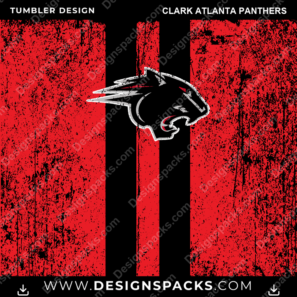 College Sport Grunge Style Clark Atlanta Panthers Tumbler Digital Wrap Design
