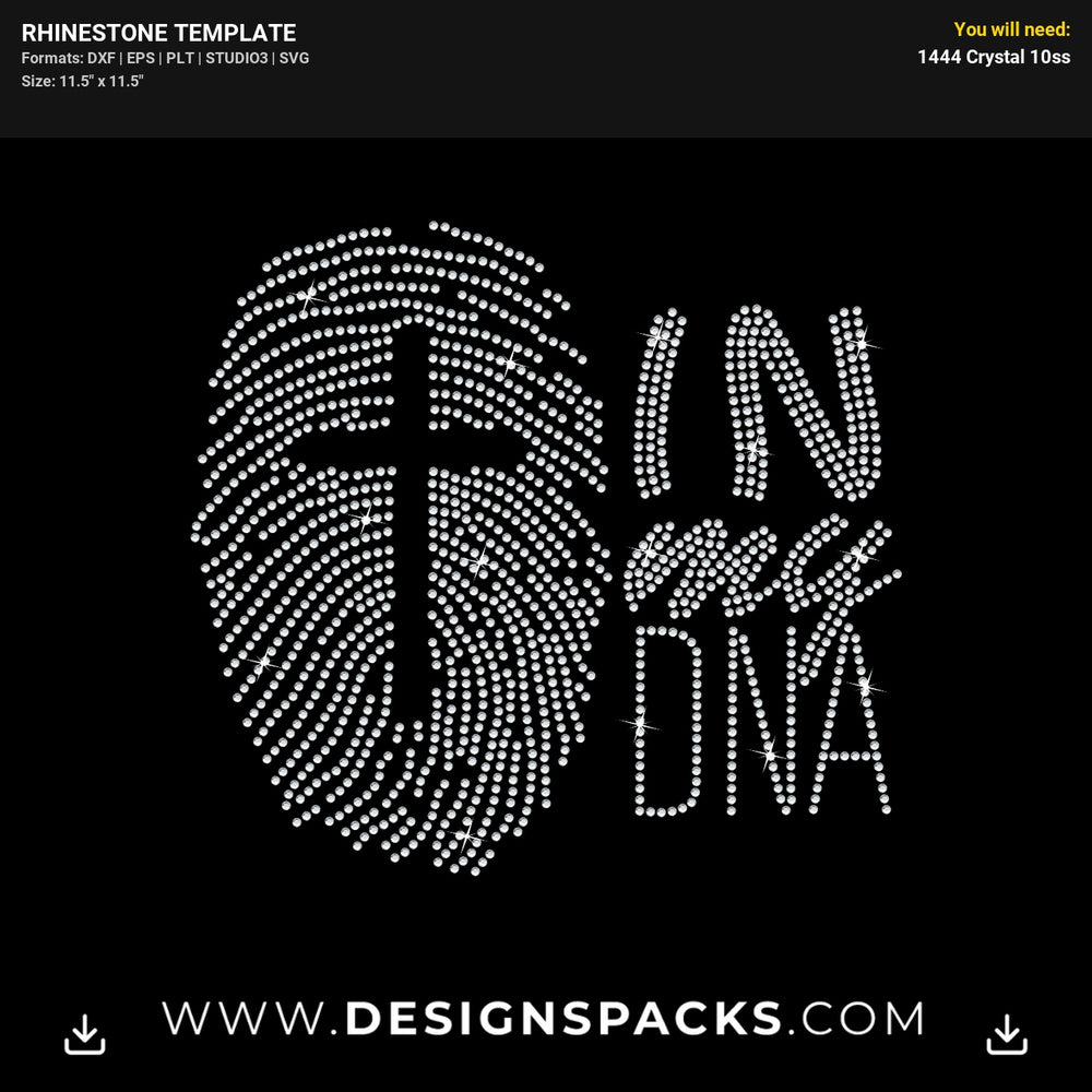 Cross Dna Rhinestone Digital Template