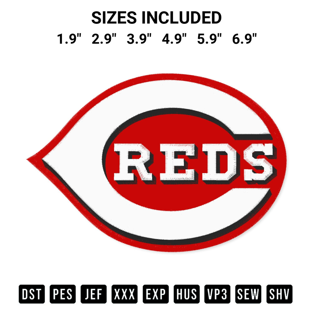 Elevate your next project with our Cincinnati Reds Logo Embroidery Design embroidery file. Shop high-quality digital patterns instantly at Designspacks.com. Available sizes: 1.9", 2.9", 3.9", 4.9", 5.9", 6.9".