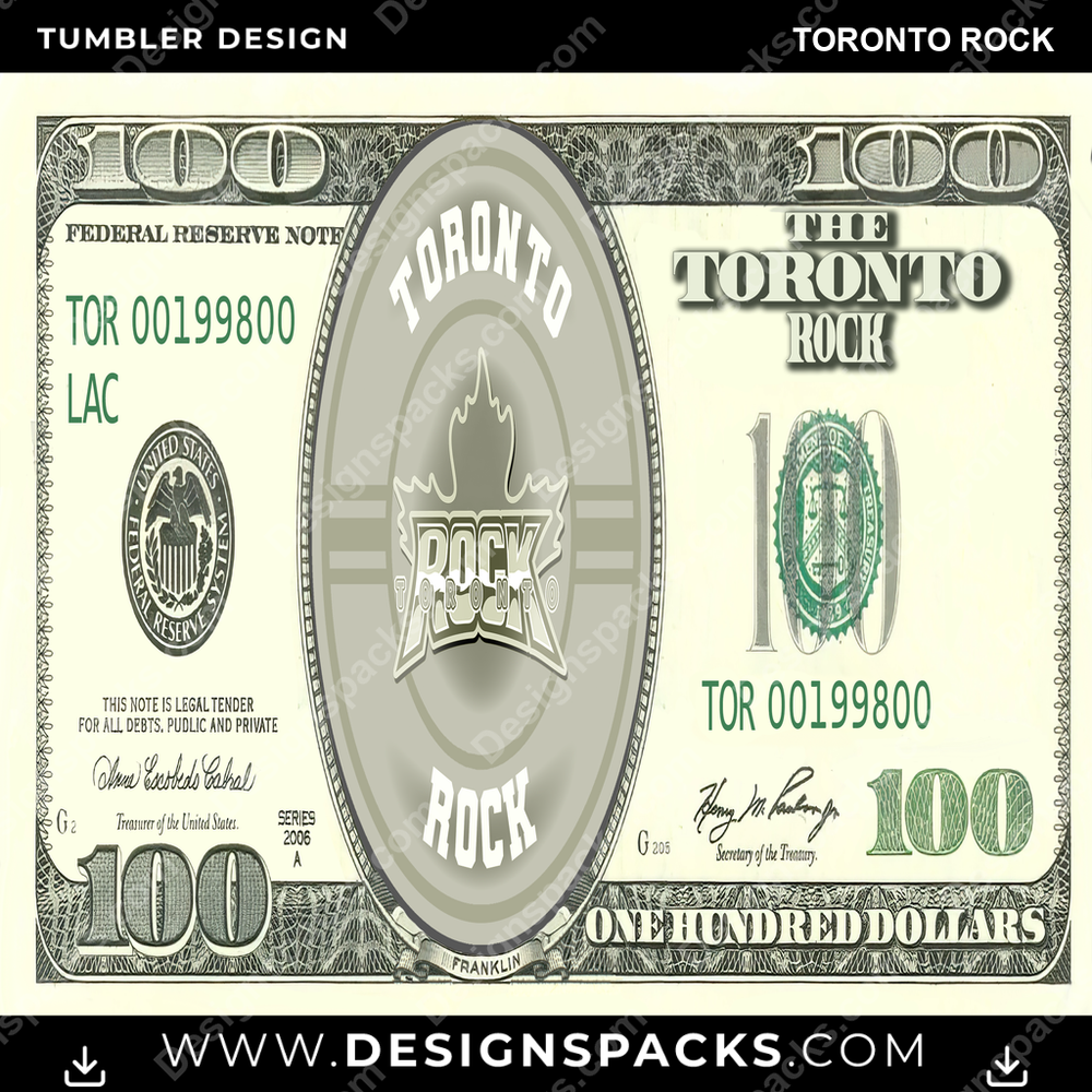 Lacrosse 100 Dollar Bill Toronto Rock Tumbler Digital Wrap Design
