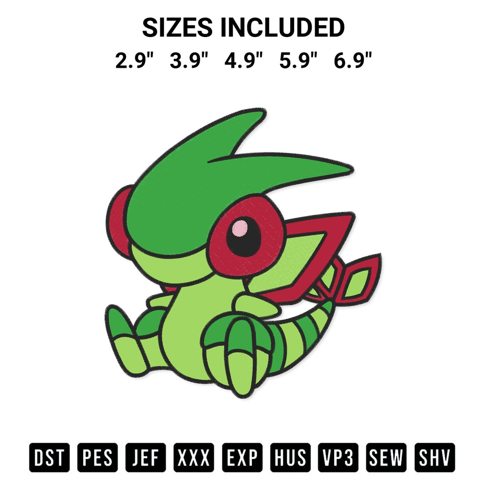 Discover the perfect addition to your crafting collection: Flygon Pokemon Embroidery Design embroidery file. Instantly available at Designspacks.com. Available sizes: 2.9", 3.9", 4.9", 5.9", 6.9".