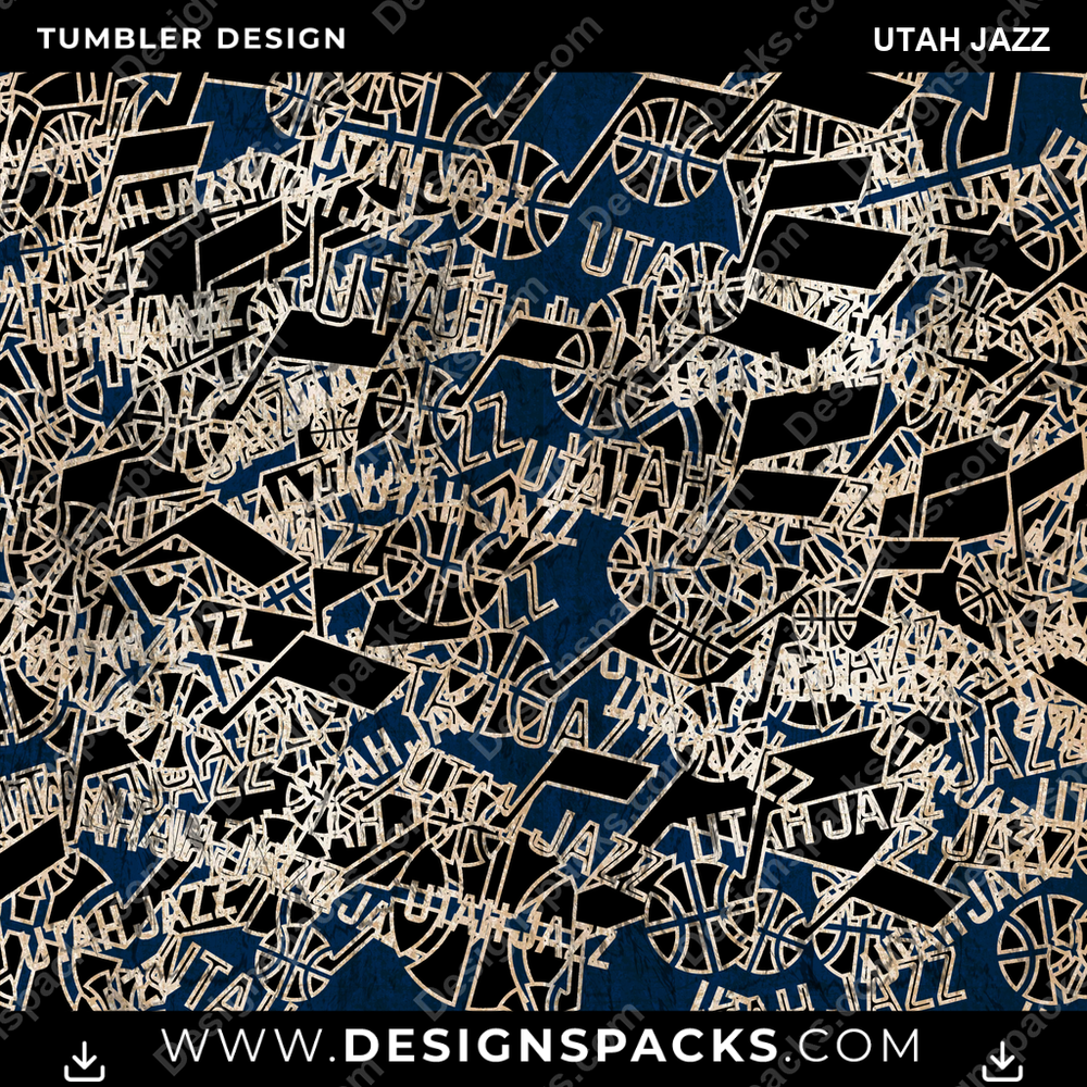 Basketball Logo BG Utah Jazz Tumbler Digital Wrap Design