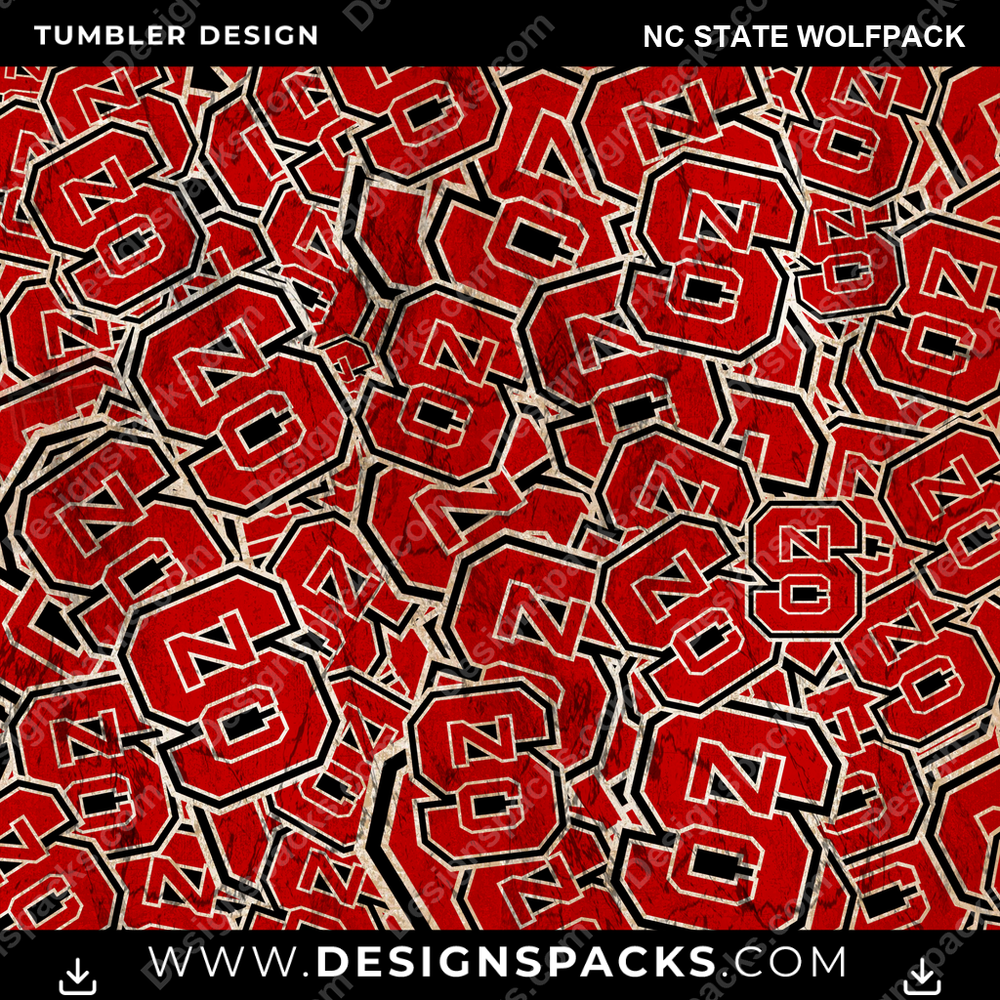 College Sport Logo BG Nc State Wolfpack Tumbler Digital Wrap Design