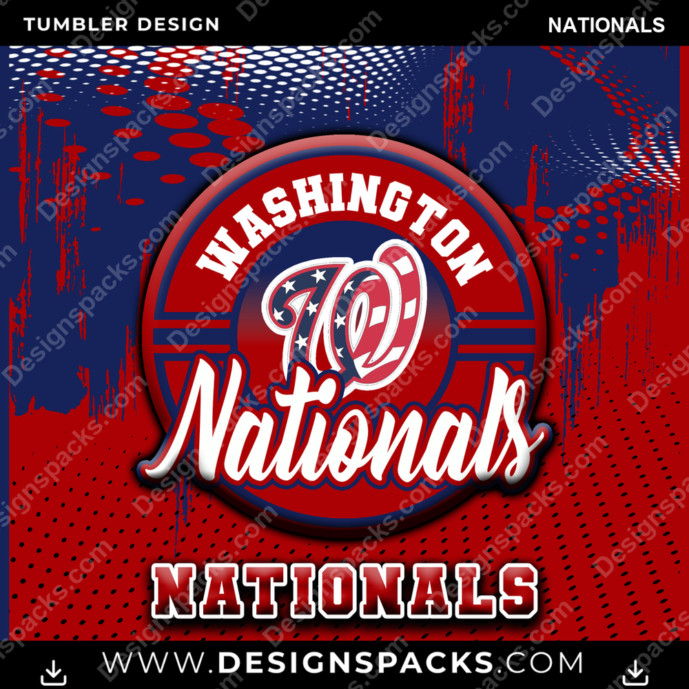 Baseball Dot Logo Nationals Tumbler Digital Wrap Design