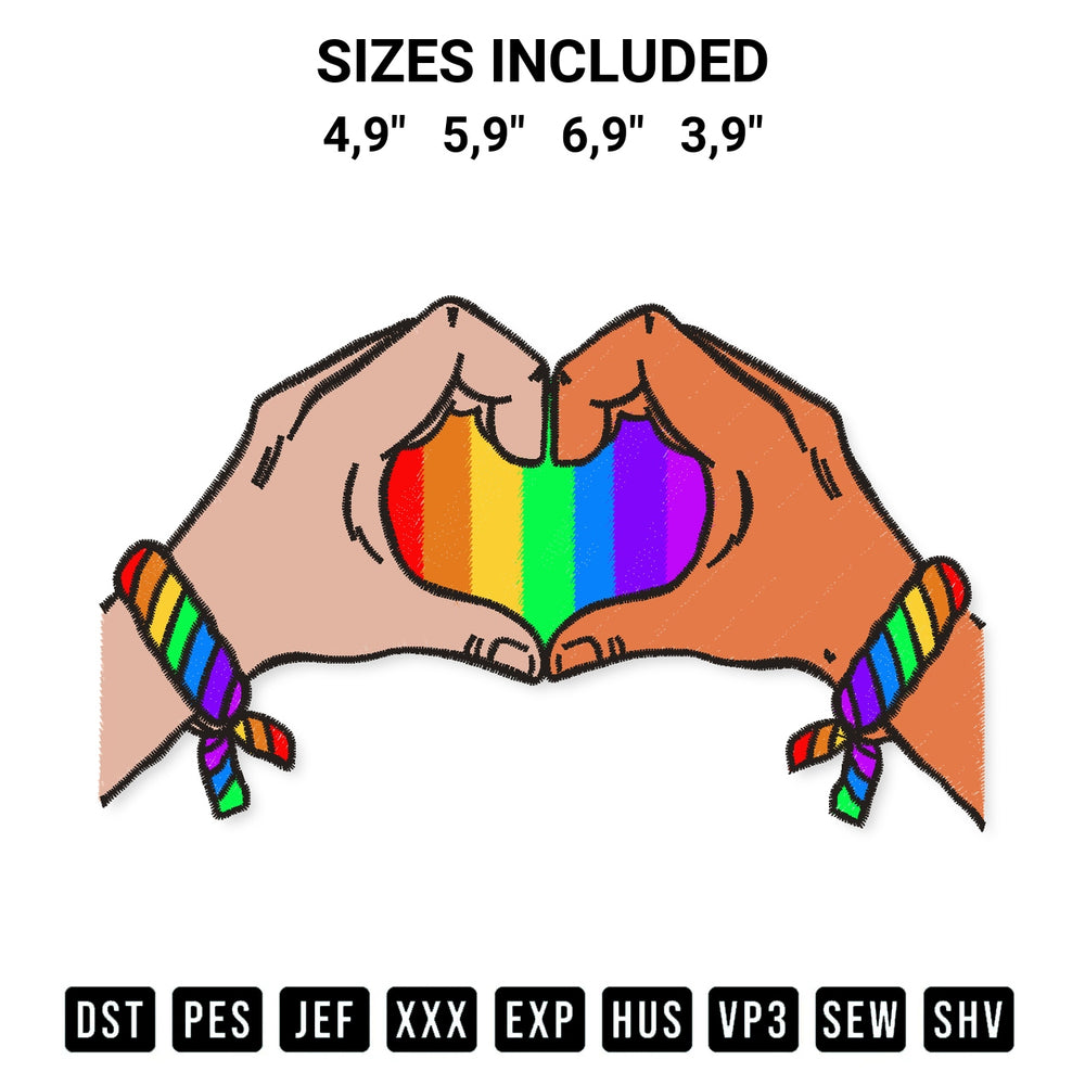 Transform your fabrics with the Colorful Love Loved Skin Color Logo Embroidery Design embroidery design. Instant access to premium digitized patterns at Designspacks.com. Available sizes: 4,9", 5,9", 6,9", 3,9".