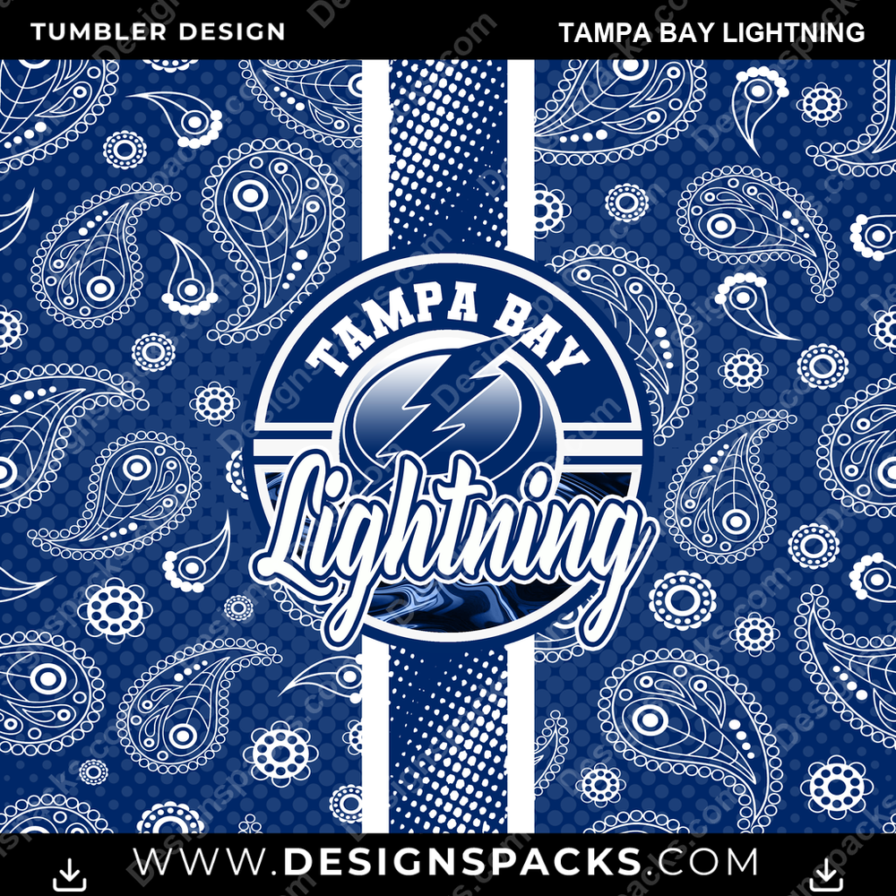 Hockey Handkerchief Tampa Bay Lightning NHL Hockey Tumbler Digital Wrap Design Download