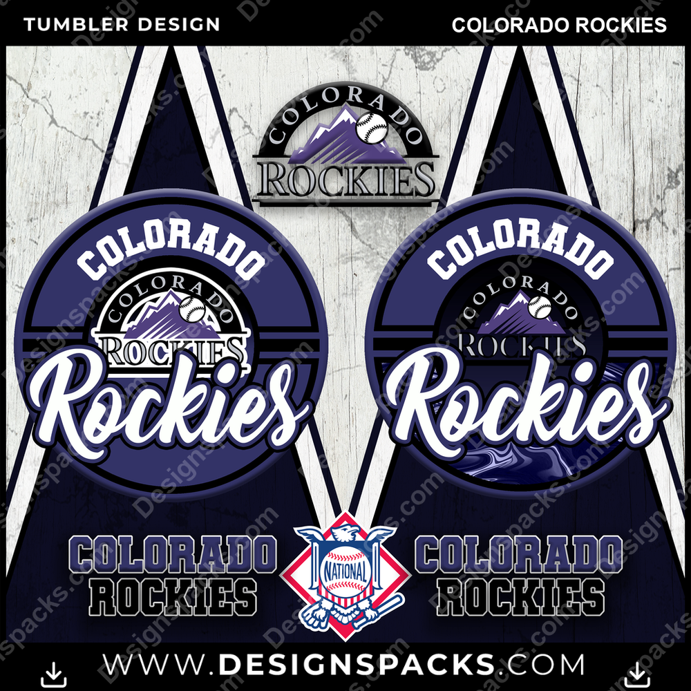 Baseball Sports Colorado Rockies Tumbler Digital Wrap Design