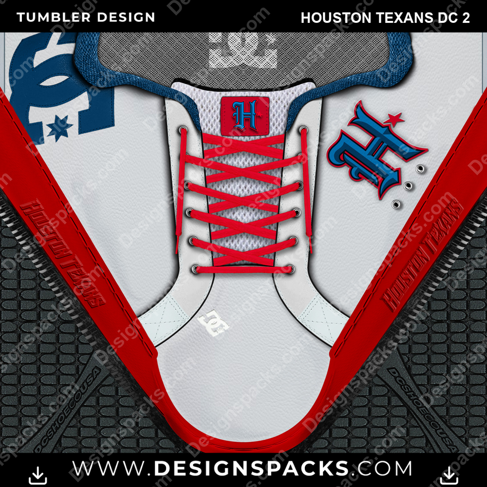 Football DC Sneaker Houston Texans DC 2 NFL Football Tumbler Digital Wrap Design Download