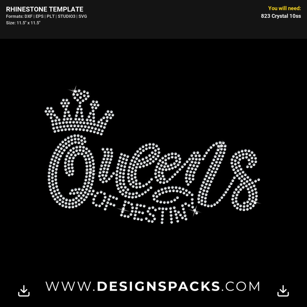 Queens Of Destiny Rhinestone Digital Template