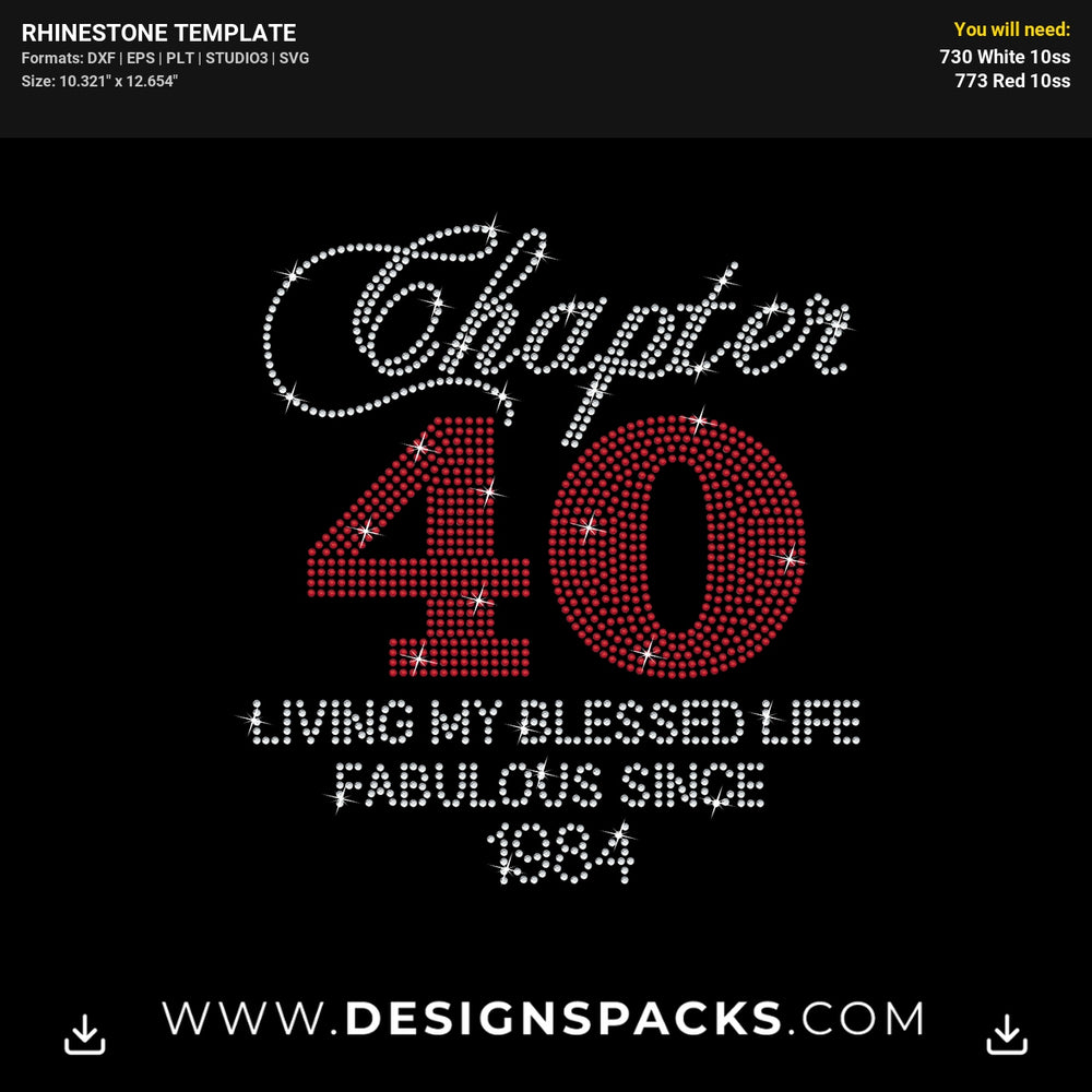 Chapter 40 Blessed Fabulous Rhinestone Digital Template