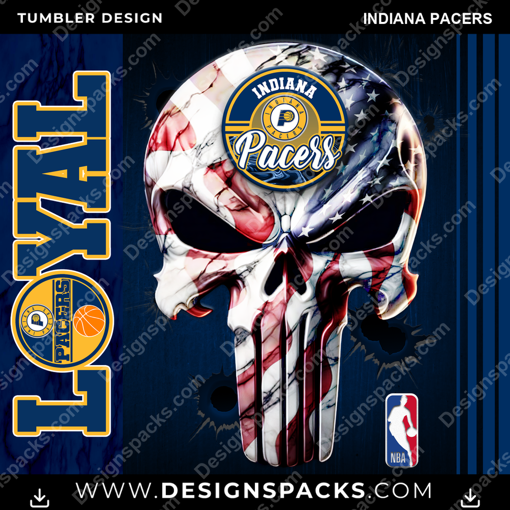 Basketball Loyal Indiana Pacers Tumbler Digital Wrap Design