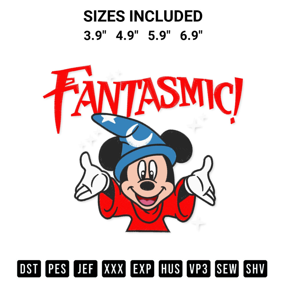 Looking for the perfect pattern? Download the Mickey Disney Fantasmic Embroidery Design embroidery design today at Designspacks.com. Crisp, clean stitching guaranteed. Available sizes: 3.9", 4.9", 5.9", 6.9".