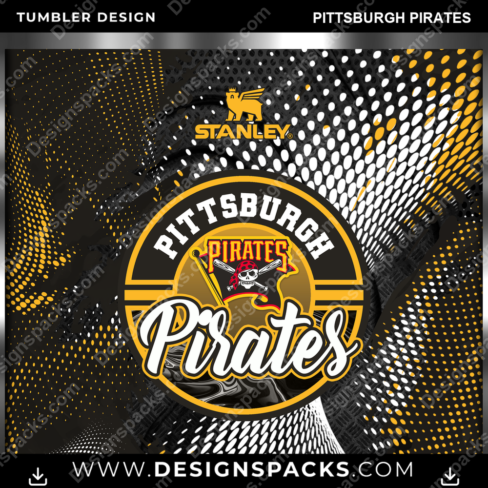 Baseball Stanley Pittsburgh Pirates Tumbler Digital Wrap Design