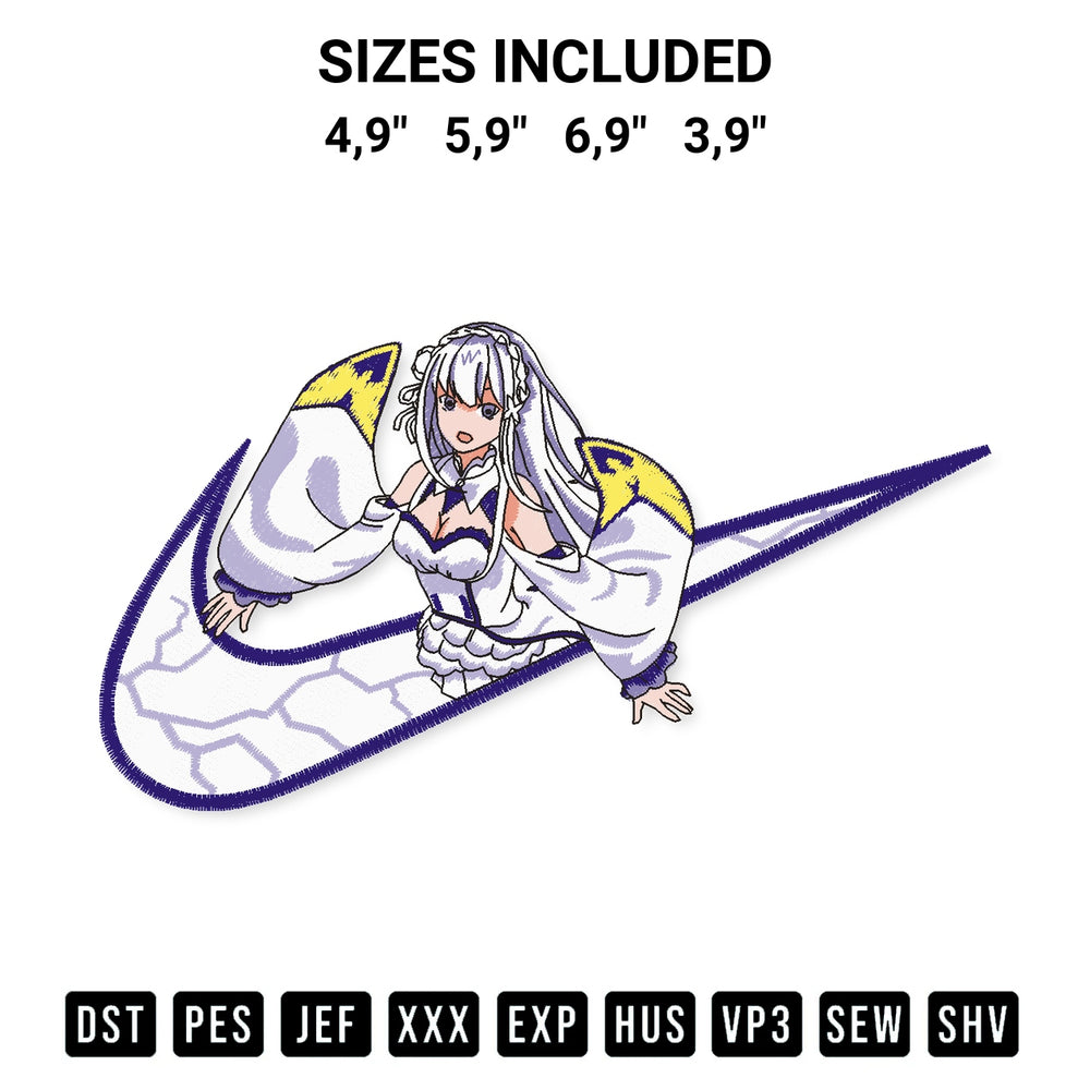 Shop the Emilia Rezero Logo Embroidery Design machine embroidery pattern at Designspacks.com. Beautifully digitized for flawless stitching on any fabric. Available sizes: 4,9", 5,9", 6,9", 3,9".