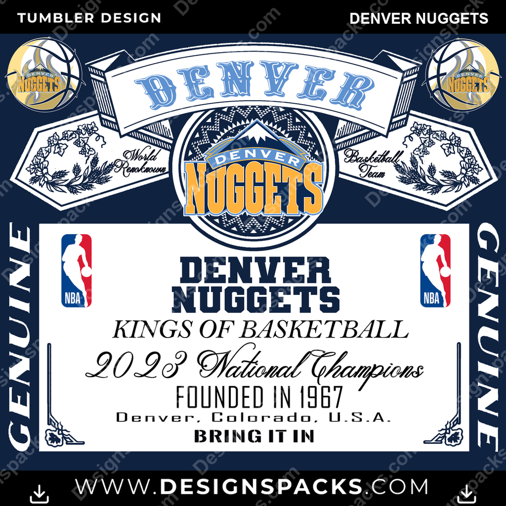 Basketball Budweiser Denver Nuggets Tumbler Digital Wrap Design