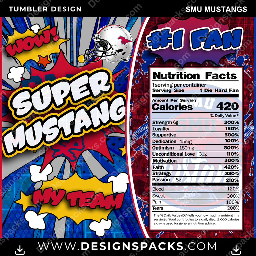 College Sport Super Team SMU Mustangs NCAA College Sport Tumbler Digital Wrap Design Download