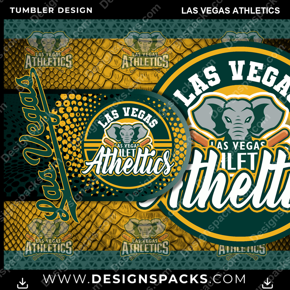 Baseball Hyper Las Vegas Athletics Tumbler Digital Wrap Design