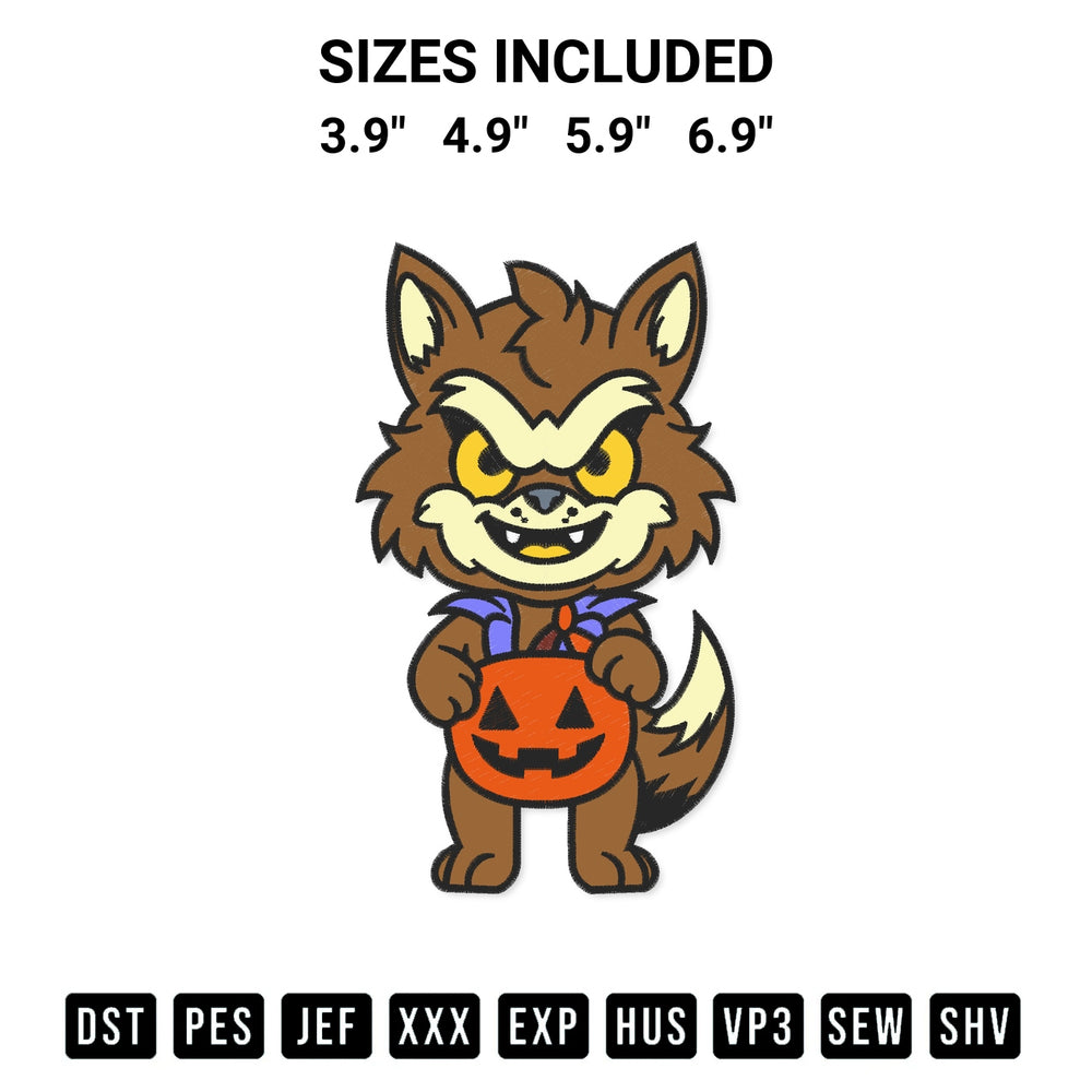 Looking for the perfect pattern? Download the Werewolf Halloween Embroidery Design embroidery design today at Designspacks.com. Crisp, clean stitching guaranteed. Available sizes: 3.9", 4.9", 5.9", 6.9".