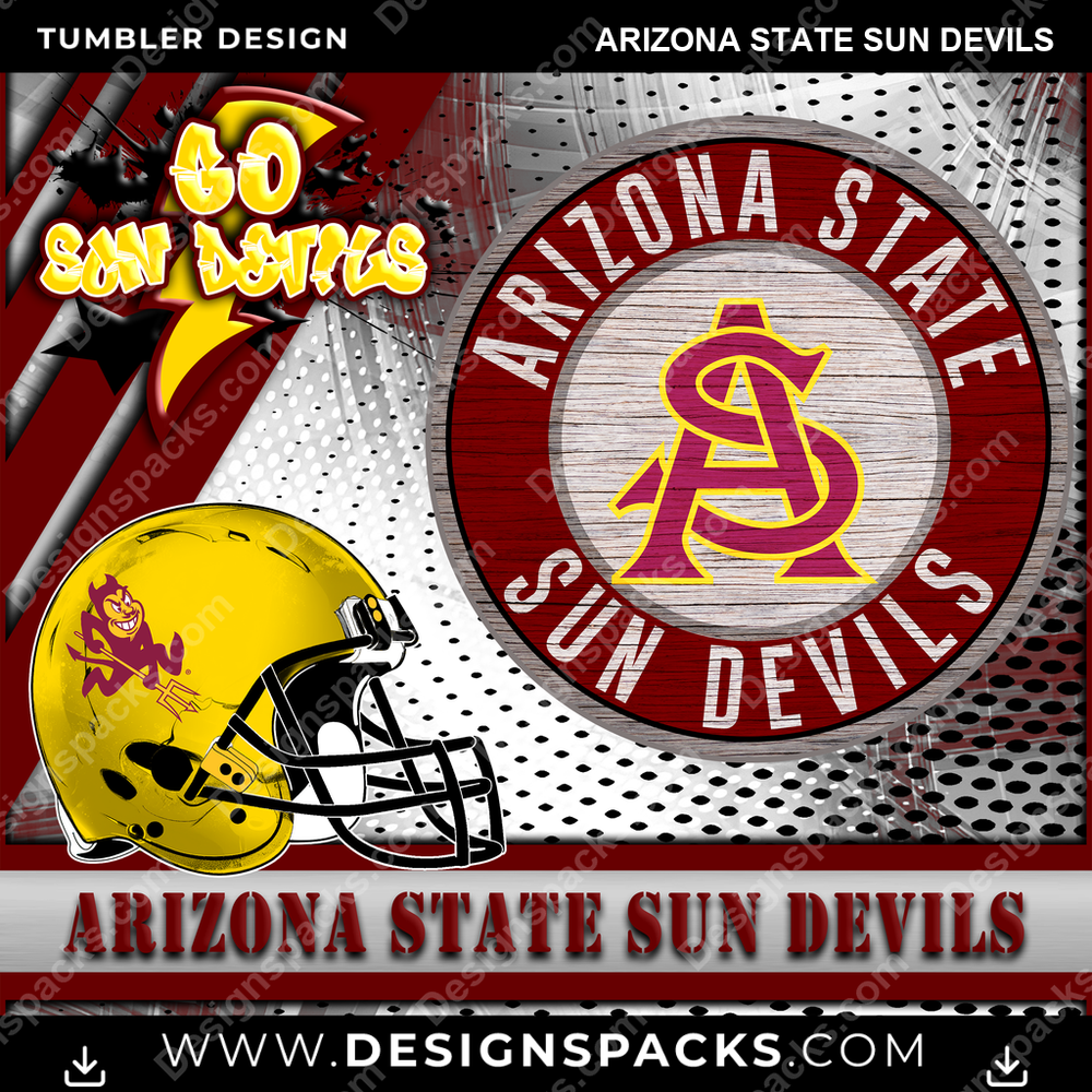 College Sport Go Team 2 Arizona State Sun Devils Tumbler Digital Wrap Design